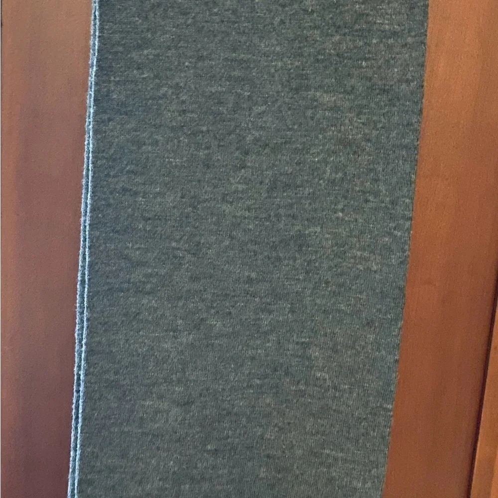 Gray Fringed Merino Wool Scarf
